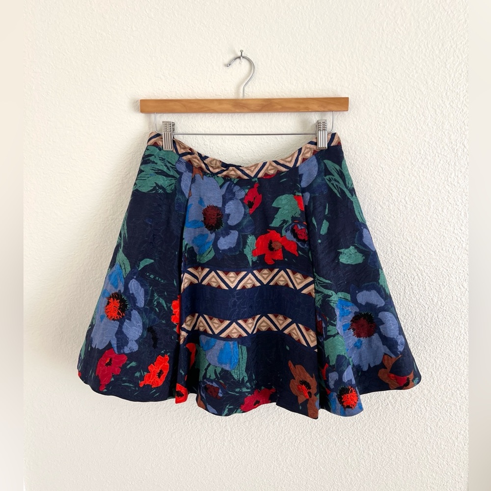 TRACY REESE hope for flowers mixed print circle skirt / size 6